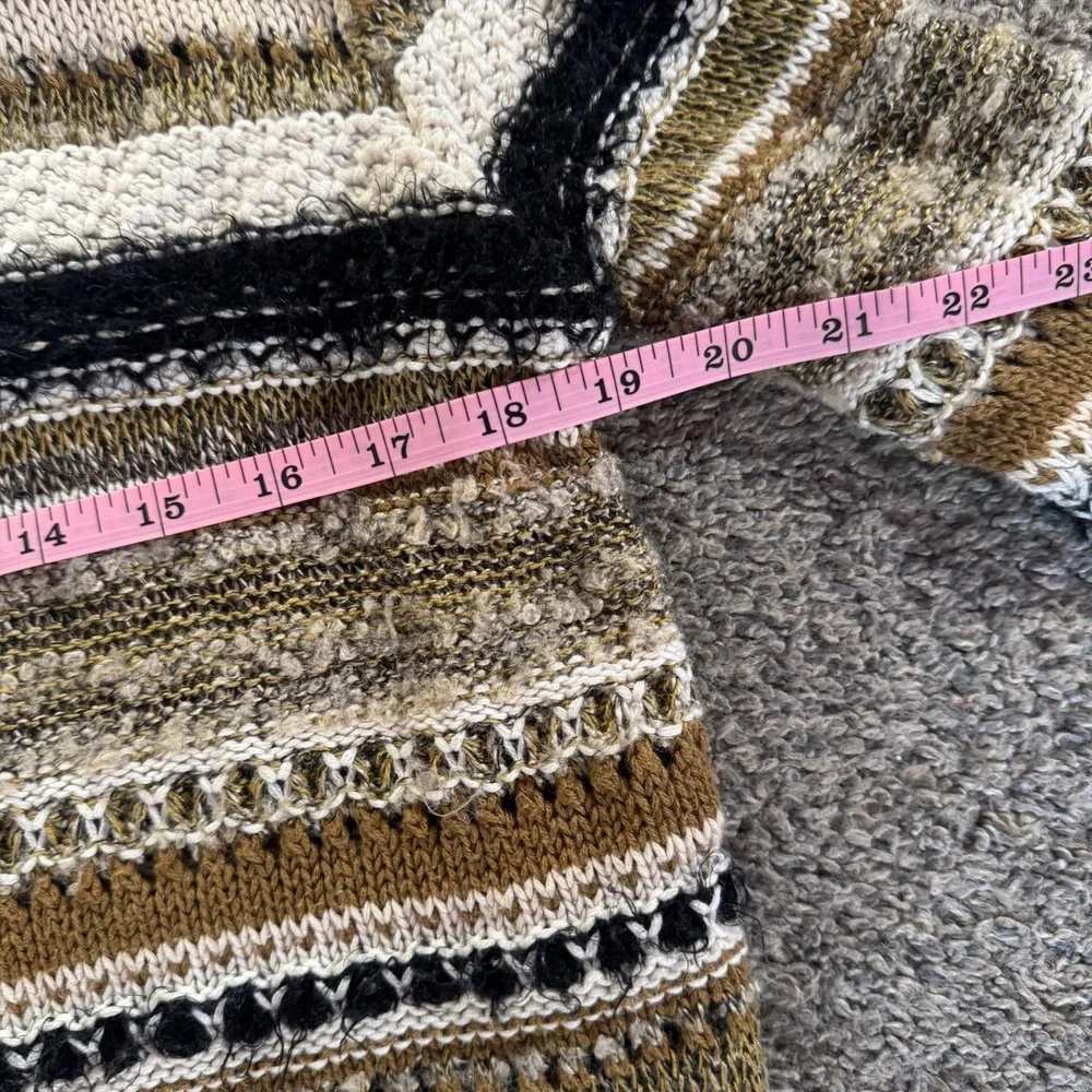 Forever‎ 21 Striped Hooded Open Front Long Cardigan Sweater Women Small